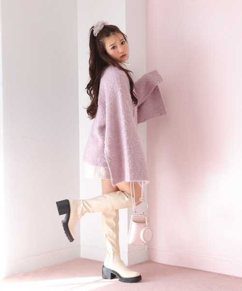 one after another NICE CLAUP（ワンアフターアナザーナイスクラップ）の「ヒールアップタンクロングブーツ（ブーツ・レディース・アイボリー/ブラック・MEDIUM/SMALL/LARGE）」の10枚目の写真