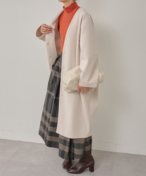 BEARDSLEY(ビアズリー)の「シルク混ハイネックカットソー(Tシャツ/カットソー・レディース・オレンジ/グレー・フリー)」の13枚目の写真