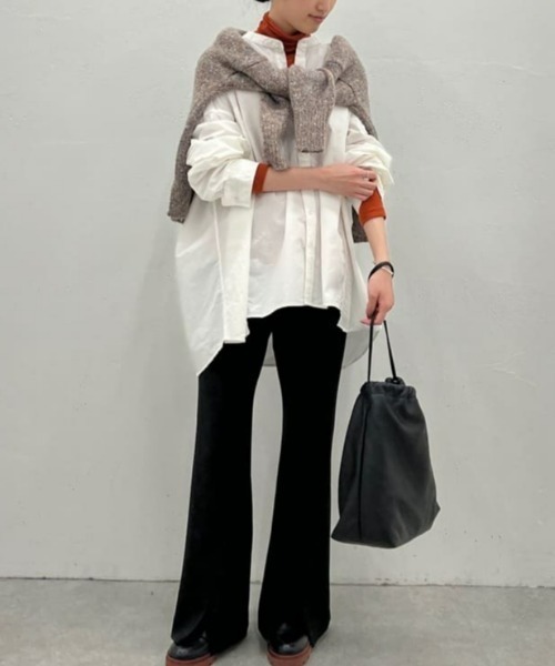 BEARDSLEY(ビアズリー)の「シルク混ハイネックカットソー(Tシャツ/カットソー・レディース・オレンジ/グレー・フリー)」の18枚目の写真