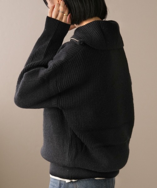 IAMUSE（アイアミューズ）の「ハーフジップニットプルオーバー S0817【IAMUSE】（ニット/セーター・レディース・アイボリー/ブラック/ベージュ・FREE）」の14枚目の写真