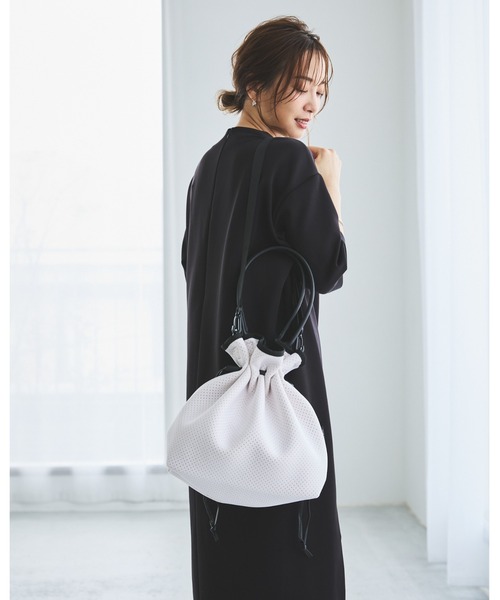 充実の品 EDITA/エディータ 巾着バッグ 2way ショルダーバッグ トート バッグ