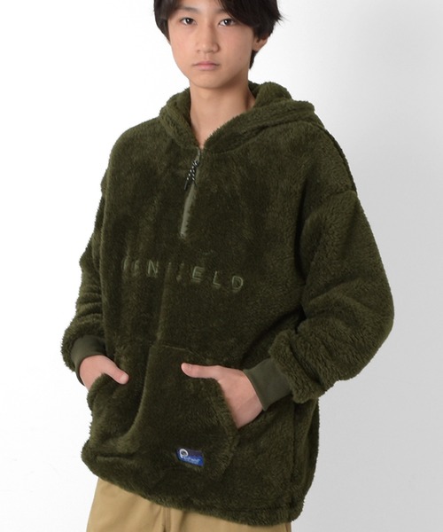 PEN FIELD(ペンフィールド)の「【Penfield】ボア・ハーフジップ刺繍入りパーカー(パーカー・キッズ・ネイビー/オフホワイト/ブラウン/カーキ・160cm/170cm/140cm/150cm)」の3枚目の写真
