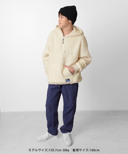 PEN FIELD(ペンフィールド)の「【Penfield】ボア・ハーフジップ刺繍入りパーカー(パーカー・キッズ・ネイビー/オフホワイト/ブラウン/カーキ・160cm/170cm/140cm/150cm)」の17枚目の写真