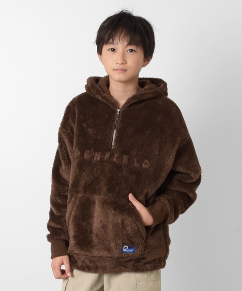 PEN FIELD(ペンフィールド)の「【Penfield】ボア・ハーフジップ刺繍入りパーカー(パーカー・キッズ・ネイビー/オフホワイト/ブラウン/カーキ・160cm/170cm/140cm/150cm)」の15枚目の写真
