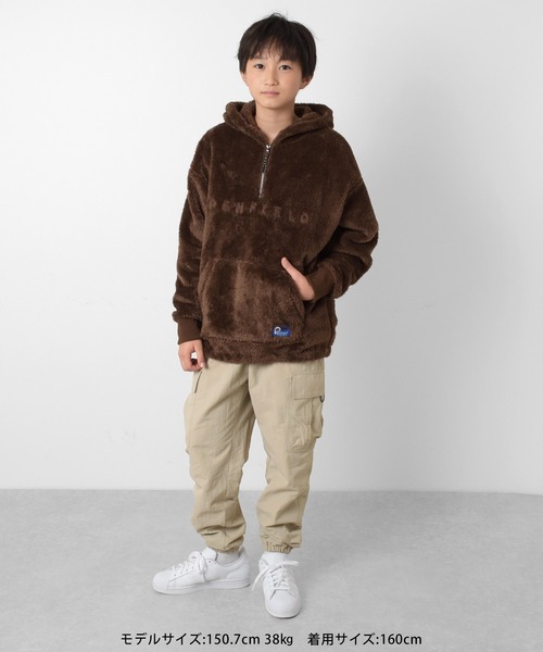 PEN FIELD(ペンフィールド)の「【Penfield】ボア・ハーフジップ刺繍入りパーカー(パーカー・キッズ・ネイビー/オフホワイト/ブラウン/カーキ・160cm/170cm/140cm/150cm)」の9枚目の写真