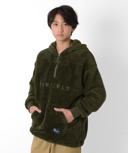 PEN FIELD(ペンフィールド)の「【Penfield】ボア・ハーフジップ刺繍入りパーカー(パーカー・キッズ・ネイビー/オフホワイト/ブラウン/カーキ・160cm/170cm/140cm/150cm)」の5枚目の写真