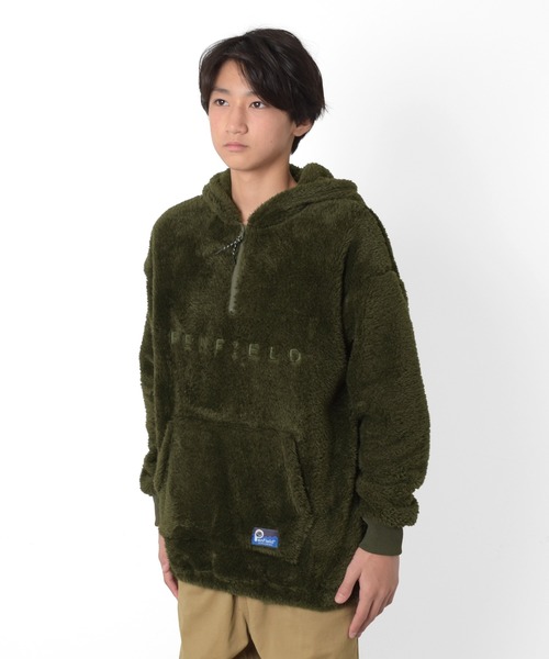 PEN FIELD(ペンフィールド)の「【Penfield】ボア・ハーフジップ刺繍入りパーカー(パーカー・キッズ・ネイビー/オフホワイト/ブラウン/カーキ・160cm/170cm/140cm/150cm)」の8枚目の写真