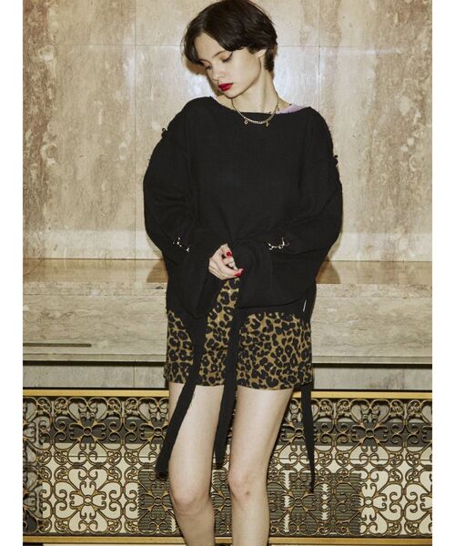 jouetie(ジュエティ)の「ガーゼガーターシャツ(シャツ/ブラウス・レディース・ブラック/オフホワイト/ブルー・MEDIUM)」の1枚目の写真