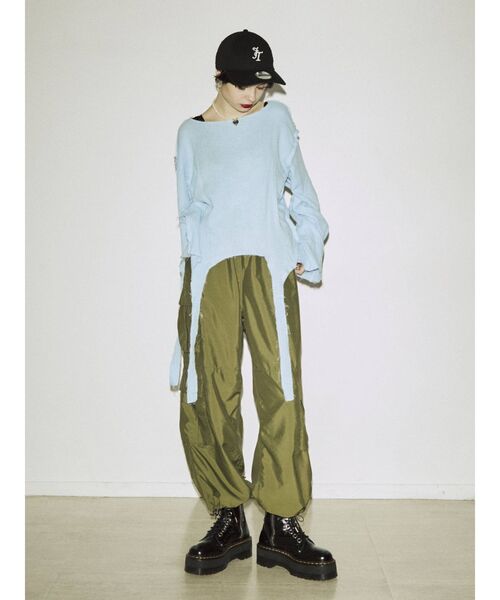 jouetie(ジュエティ)の「ガーゼガーターシャツ(シャツ/ブラウス・レディース・ブラック/オフホワイト/ブルー・MEDIUM)」の7枚目の写真