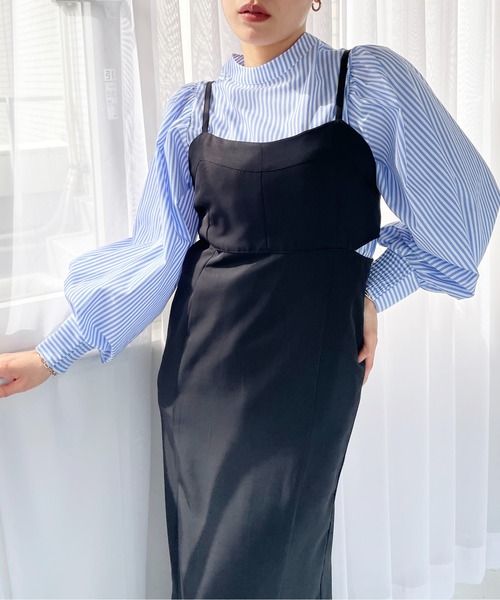 Meli rich(メリーリッチ)の「前後2WAYボリュームスリーブブラウス(シャツ/ブラウス・レディース・オレンジ/サックスブルー/グリーン/ネイビー/オフホワイト/グレイッシュベージュ・MEDIUM)」の6枚目の写真