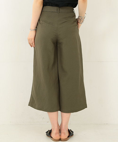 Demi-Luxe BEAMS（デミルクス ビームス）の「Demi-Luxe BEAMS / リネンガウチョパンツ（その他パンツ・レディース・ブラック/カーキ・38/40/36）」の4枚目の写真