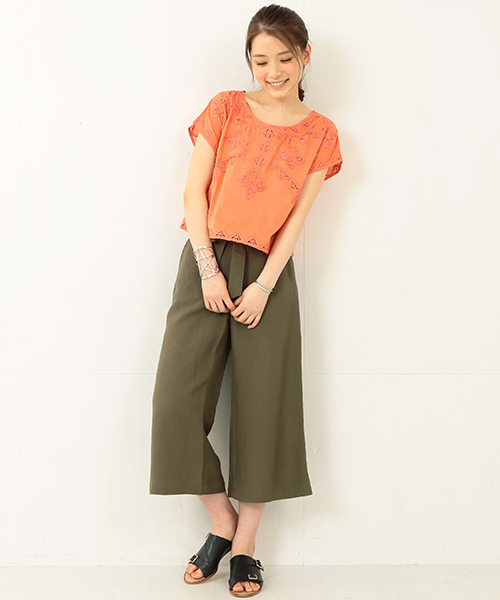 Demi-Luxe BEAMS（デミルクス ビームス）の「Demi-Luxe BEAMS / リネンガウチョパンツ（その他パンツ・レディース・ブラック/カーキ・38/40/36）」の11枚目の写真