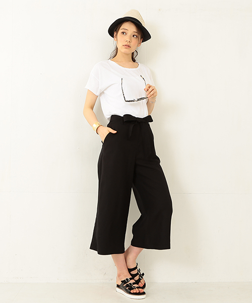 Demi-Luxe BEAMS（デミルクス ビームス）の「Demi-Luxe BEAMS / リネンガウチョパンツ（その他パンツ・レディース・ブラック/カーキ・38/40/36）」の12枚目の写真