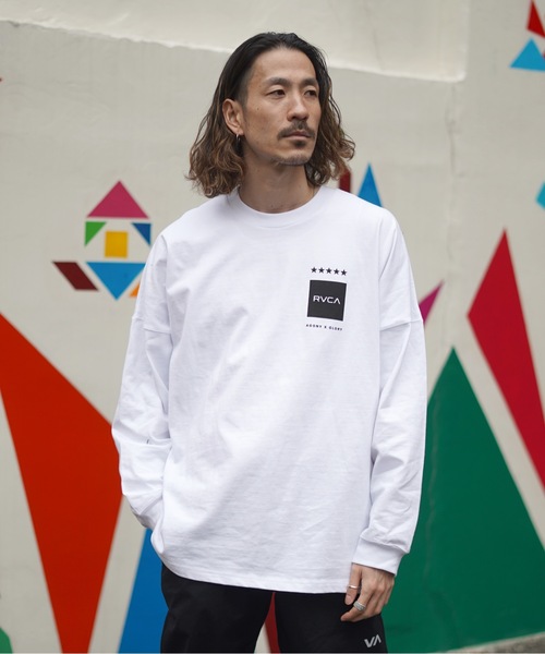 RVCA（ルーカ）の「RVCA メンズ  VA BOXED RVCA LT ロングスリーブＴシャツ【2023年春夏モデル】/ルーカバックプリントロゴ長袖ロンT（Tシャツ/カットソー・メンズ・サンドベージュ/ブラック/ホワイト・X-LARGE/MEDIUM/LARGE）」の6枚目の写真