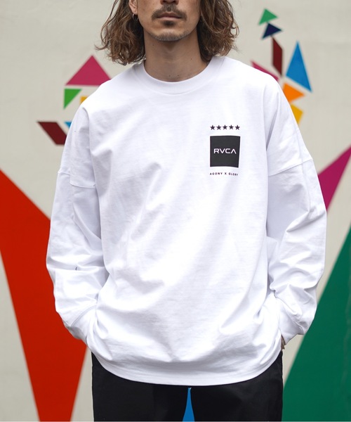 RVCA（ルーカ）の「RVCA メンズ  VA BOXED RVCA LT ロングスリーブＴシャツ【2023年春夏モデル】/ルーカバックプリントロゴ長袖ロンT（Tシャツ/カットソー・メンズ・サンドベージュ/ブラック/ホワイト・X-LARGE/MEDIUM/LARGE）」の8枚目の写真