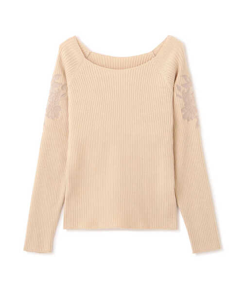PROPORTION BODY DRESSING(プロポーションボディドレッシング)の「シフォンエンブロイダリーリブニット / 1213170209(ニット/セーター・レディース・グレー/イエロー/ネイビー・FREE)」の7枚目の写真