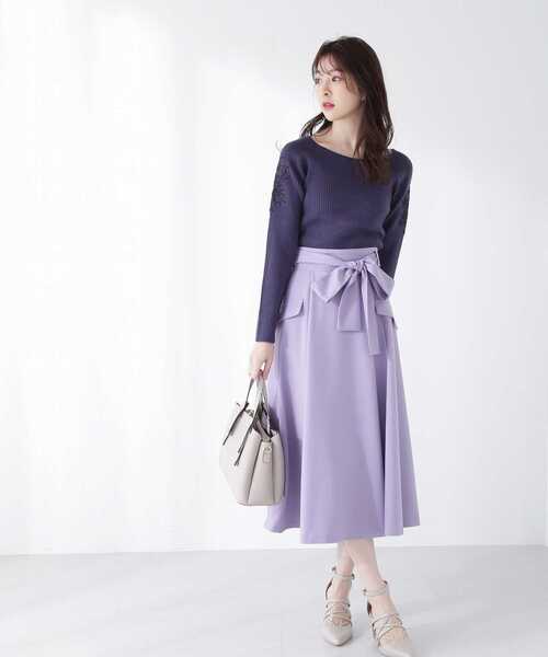 PROPORTION BODY DRESSING(プロポーションボディドレッシング)の「シフォンエンブロイダリーリブニット / 1213170209(ニット/セーター・レディース・グレー/イエロー/ネイビー・FREE)」の17枚目の写真