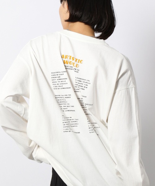 PAGEBOY（ページボーイ）の「ツアーポスターロンT（Tシャツ/カットソー・レディース・チャコールグレー/オフホワイト・FREE）」の3枚目の写真