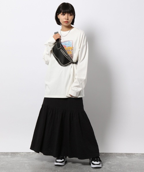 PAGEBOY（ページボーイ）の「ツアーポスターロンT（Tシャツ/カットソー・レディース・チャコールグレー/オフホワイト・FREE）」の4枚目の写真