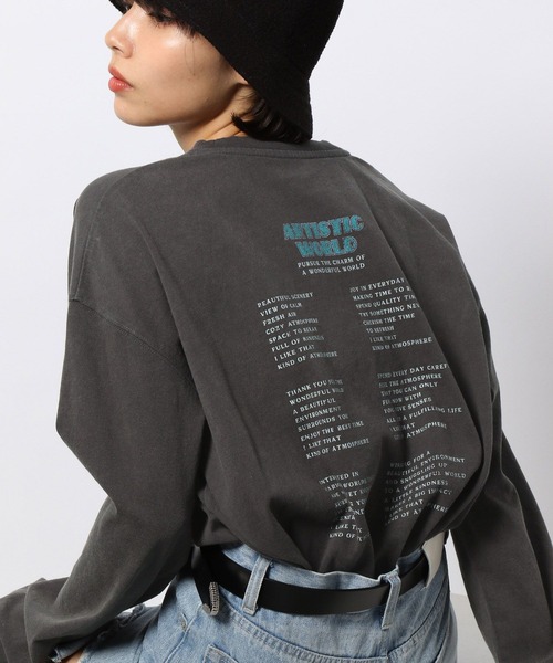 PAGEBOY（ページボーイ）の「ツアーポスターロンT（Tシャツ/カットソー・レディース・チャコールグレー/オフホワイト・FREE）」の10枚目の写真