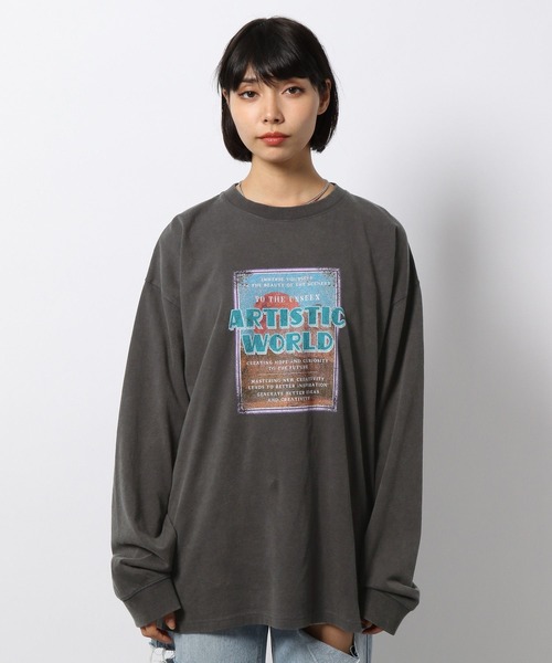 PAGEBOY（ページボーイ）の「ツアーポスターロンT（Tシャツ/カットソー・レディース・チャコールグレー/オフホワイト・FREE）」の11枚目の写真