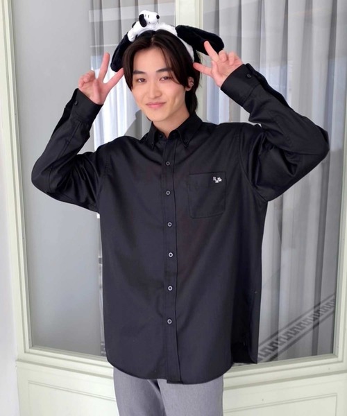 one after another NICE CLAUP（ワンアフターアナザーナイスクラップ）の「【LIMMSE】ロゴ刺繍オーバーサイズシャツ（シャツ/ブラウス・レディース・サックスブルー系/ピンク/ブラック/オフホワイト・FREE）」の15枚目の写真