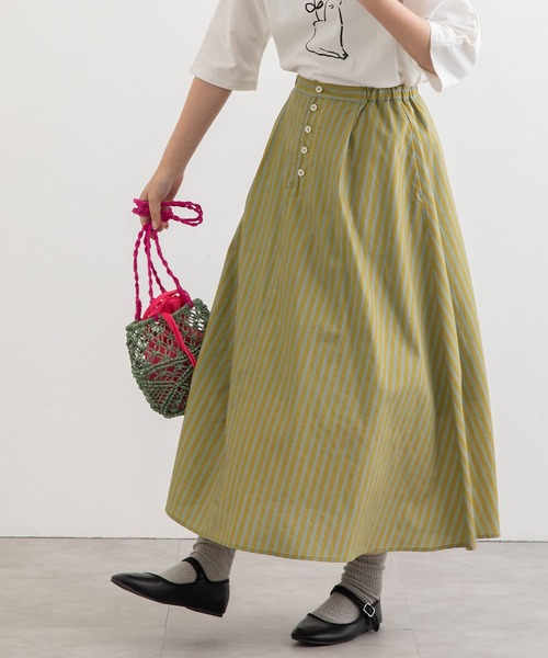 POU DOU DOU(プードゥドゥ)の「ロンストプリントフレアースカート(スカート・レディース・イエロー/ブルー/グリーン・3)」の10枚目の写真