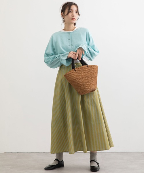 POU DOU DOU(プードゥドゥ)の「ロンストプリントフレアースカート(スカート・レディース・イエロー/ブルー/グリーン・3)」の14枚目の写真