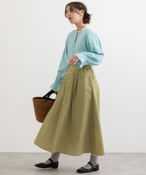 POU DOU DOU(プードゥドゥ)の「ロンストプリントフレアースカート(スカート・レディース・イエロー/ブルー/グリーン・3)」の17枚目の写真