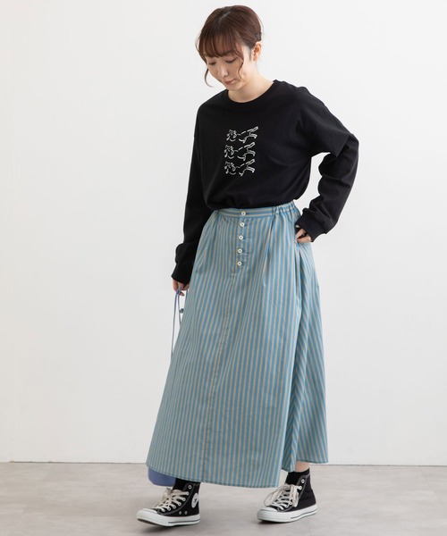 POU DOU DOU(プードゥドゥ)の「ロンストプリントフレアースカート(スカート・レディース・イエロー/ブルー/グリーン・3)」の12枚目の写真