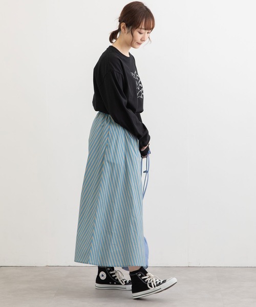 POU DOU DOU(プードゥドゥ)の「ロンストプリントフレアースカート(スカート・レディース・イエロー/ブルー/グリーン・3)」の6枚目の写真