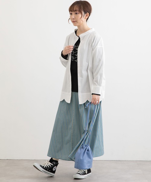 POU DOU DOU(プードゥドゥ)の「ロンストプリントフレアースカート(スカート・レディース・イエロー/ブルー/グリーン・3)」の9枚目の写真