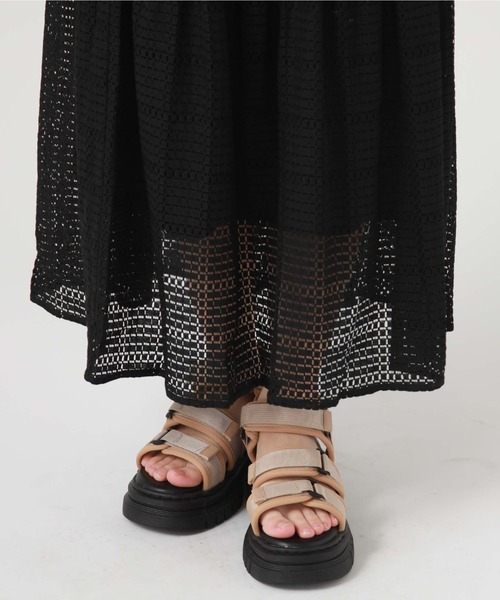 archives(アルシーヴ)の「メッシュレースティアードスカート(スカート・レディース・ブラック/オフホワイト/グリーン/ピンクベージュ・MEDIUM)」の21枚目の写真