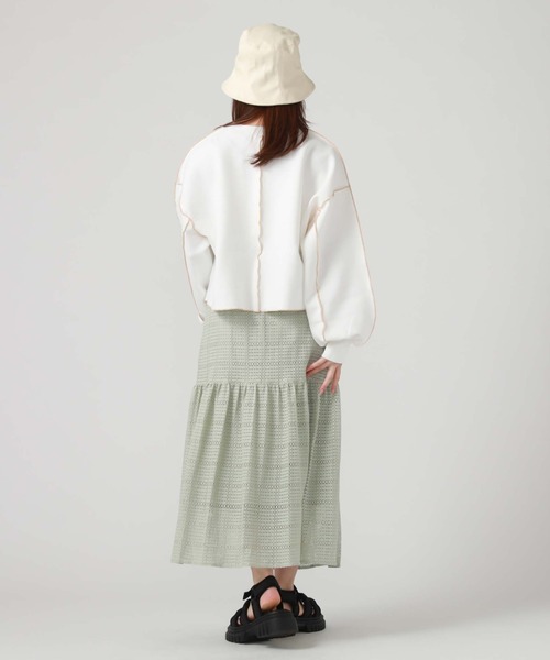 archives(アルシーヴ)の「メッシュレースティアードスカート(スカート・レディース・ブラック/オフホワイト/グリーン/ピンクベージュ・MEDIUM)」の8枚目の写真