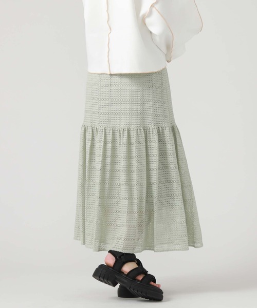 archives(アルシーヴ)の「メッシュレースティアードスカート(スカート・レディース・ブラック/オフホワイト/グリーン/ピンクベージュ・MEDIUM)」の22枚目の写真