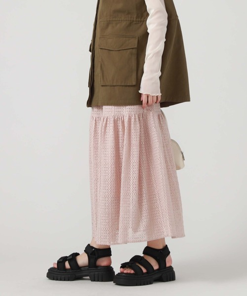 archives(アルシーヴ)の「メッシュレースティアードスカート(スカート・レディース・ブラック/オフホワイト/グリーン/ピンクベージュ・MEDIUM)」の18枚目の写真