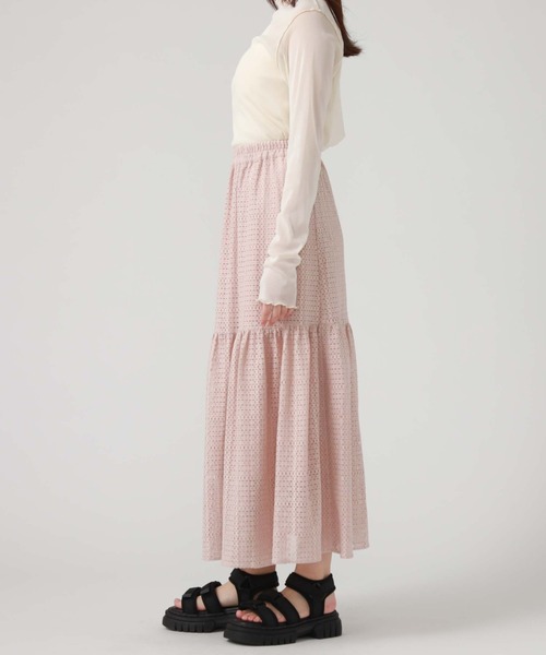 archives(アルシーヴ)の「メッシュレースティアードスカート(スカート・レディース・ブラック/オフホワイト/グリーン/ピンクベージュ・MEDIUM)」の9枚目の写真