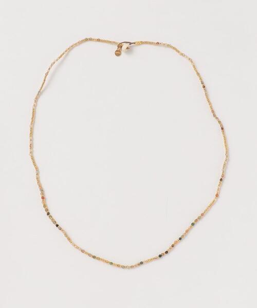 ＜mikia＞AGATE ZIRCON NECKLACE/ネックレス