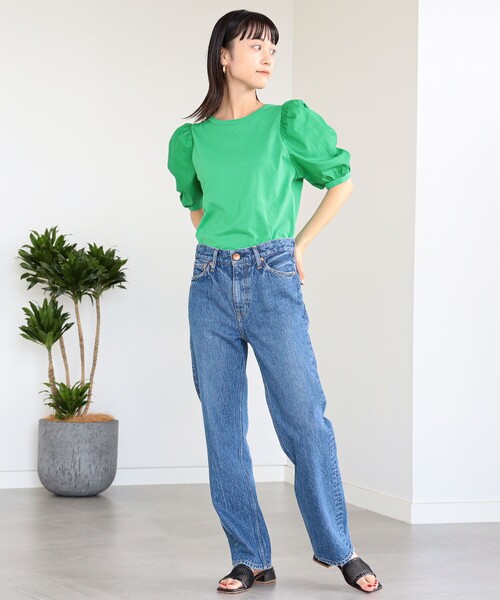 Ray BEAMS（レイビームス）の「Ray BEAMS / ギャザー パフスリーブ Tシャツ（Tシャツ/カットソー・レディース・ホワイト/ブラック/ケリー・ONE SIZE）」の8枚目の写真