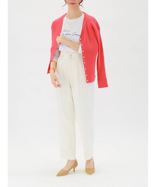 Te chichi（テチチ）の「パールボタンリブカーディガン（カーディガン/ボレロ・レディース・ブラック/ブルー/オフホワイト/ピンク・ﾌﾘ-）」の7枚目の写真