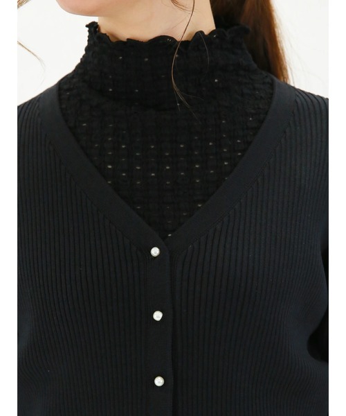 Te chichi（テチチ）の「パールボタンリブカーディガン（カーディガン/ボレロ・レディース・ブラック/ブルー/オフホワイト/ピンク・ﾌﾘ-）」の14枚目の写真