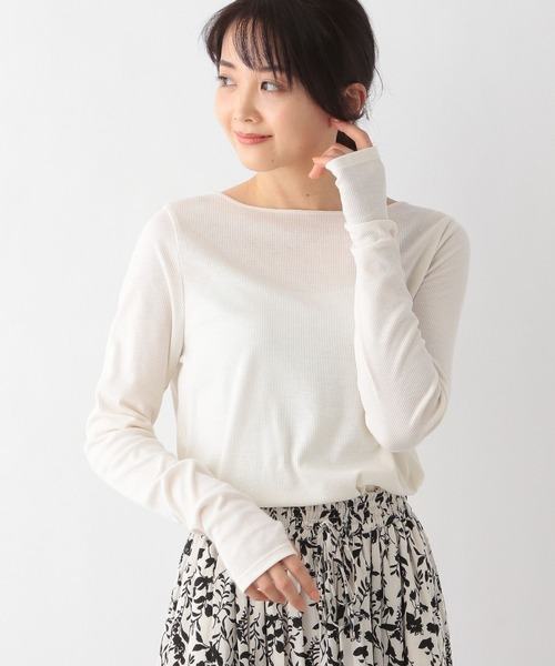 GLOBAL WORK(グローバルワーク)の「シア―ボートネックロングスリーブ/一部店舗限定/176629(Tシャツ/カットソー・レディース・ブラック/ライトオリーブ/オフホワイト・MEDIUM/LARGE)」の17枚目の写真