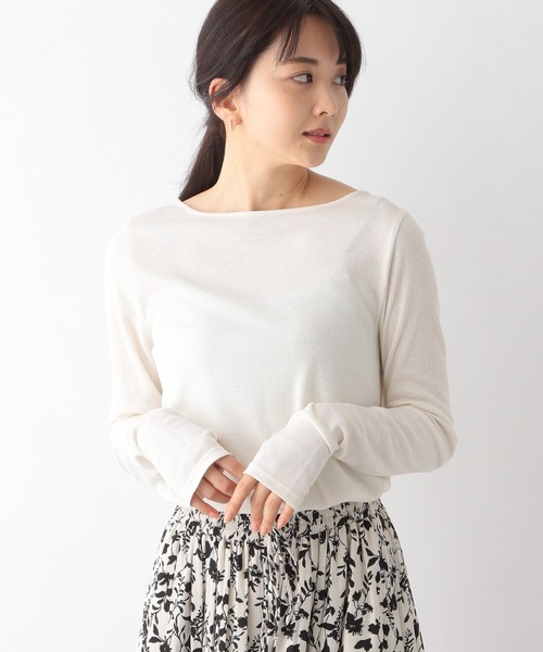 GLOBAL WORK(グローバルワーク)の「シア―ボートネックロングスリーブ/一部店舗限定/176629(Tシャツ/カットソー・レディース・ブラック/ライトオリーブ/オフホワイト・MEDIUM/LARGE)」の14枚目の写真