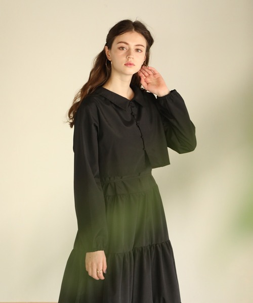 aity（アイティ）の「ブロードレイヤードティアードワンピース（ドレス・レディース・ラベンダー/ベージュ/ブラック・M）」の18枚目の写真