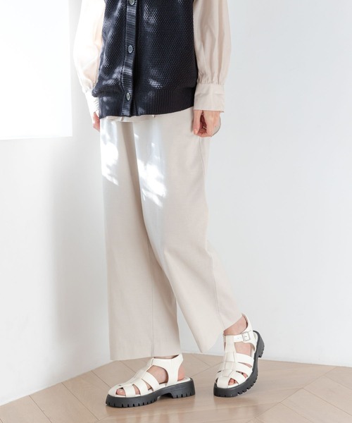 GLOBAL WORK(グローバルワーク)の「お手入れらくらくリネンイージーパンツ/181934(その他パンツ・レディース・グリーン/オレンジ/グレイッシュベージュ/ブラック/ブルー/チャコールグレー/ダークブラウン・SMALL/MEDIUM/LARGE)」の11枚目の写真