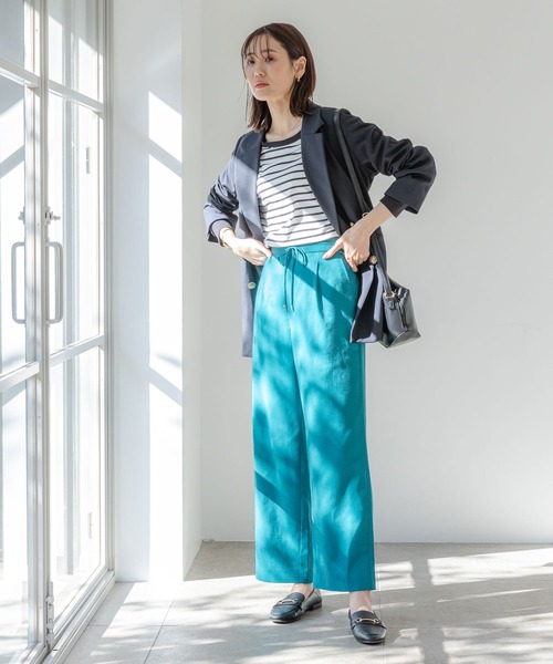 GLOBAL WORK(グローバルワーク)の「お手入れらくらくリネンイージーパンツ/181934(その他パンツ・レディース・グリーン/オレンジ/グレイッシュベージュ/ブラック/ブルー/チャコールグレー/ダークブラウン・SMALL/MEDIUM/LARGE)」の19枚目の写真