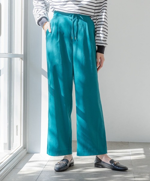 GLOBAL WORK(グローバルワーク)の「お手入れらくらくリネンイージーパンツ/181934(その他パンツ・レディース・グリーン/オレンジ/グレイッシュベージュ/ブラック/ブルー/チャコールグレー/ダークブラウン・SMALL/MEDIUM/LARGE)」の21枚目の写真