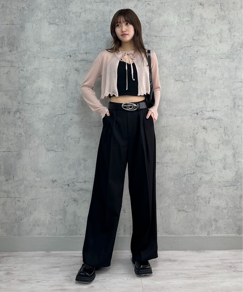 EPIMI E'PIMMY（エピミエピミー）の「カップ付きレースキャミソール（キャミソール・レディース・杢グレー/ブラック/オフホワイト・MEDIUM）」の4枚目の写真