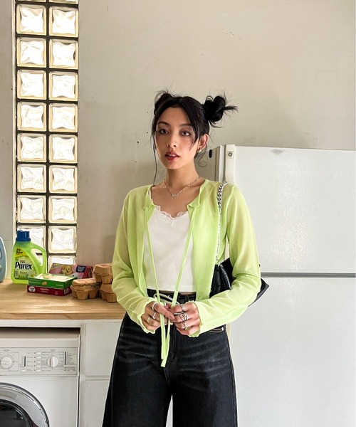 EPIMI E'PIMMY（エピミエピミー）の「カップ付きレースキャミソール（キャミソール・レディース・杢グレー/ブラック/オフホワイト・MEDIUM）」の17枚目の写真