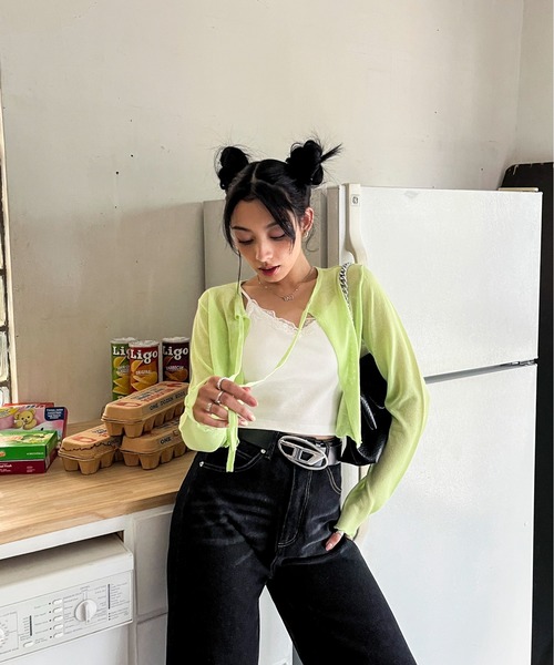 EPIMI E'PIMMY（エピミエピミー）の「カップ付きレースキャミソール（キャミソール・レディース・杢グレー/ブラック/オフホワイト・MEDIUM）」の18枚目の写真